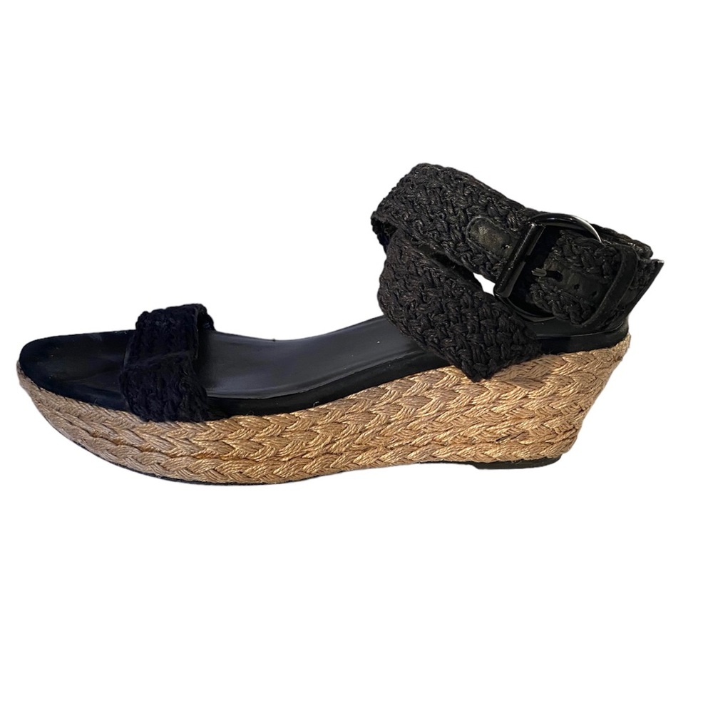 Stuart Weitzman, black and tan espadrilles size 10 - Picture 10 of 13